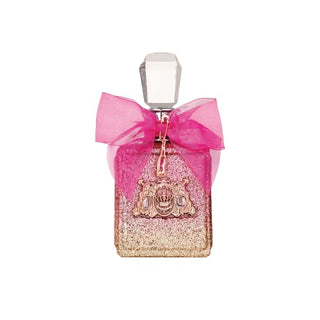 A glamorous bottle of Viva La Juicy Rose Perfume, featuring sparkling notes of jasmine, rose, and peony for women, available on Fragrancedealz.com