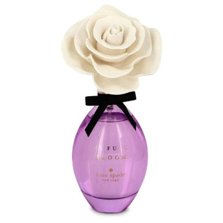 Clear glass bottle of 'In Full Bloom Perfume' with floral design, displayed on Fragrancedealz.com