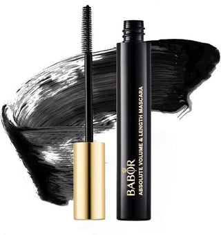 Babor Absolute Volume & Length Mascara in Black, 10ml/0.3 oz, available at Fragrance Dealz. This mascara enhances lashes with exceptional volume and length for a dramatic look.