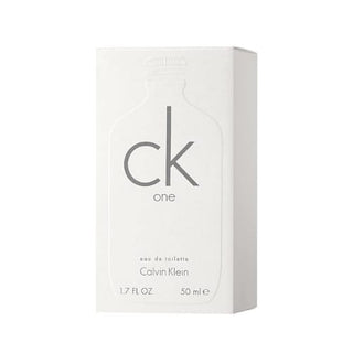 CK One Perfume box, housing a refreshing combination of bergamot and jasmine, suitable for wearing in any weather, on Fragrancedealz.com