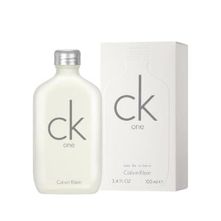 CK One Perfume bottle and box set, offering a harmonious mix of pineapple and green tea, ideal for adding a touch of freshness to your fragrance collection, on Fragrancedealz.com