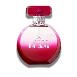 Bottle of Kim Kardashian Glam Perfume, radiating glamour and sophistication. Experience the allure at fragrancedealz.com