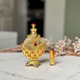 Khadlaj Hareem Al Sultan Gold Oil, 15 ml. Warm, rich fragrance with exotic notes. Available at fragrancedealz.com