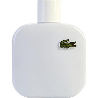 Lacoste Eau de Lacoste L.12.12 Blanc Cologne bottle with a sleek design, available at FragranceDealz.com.