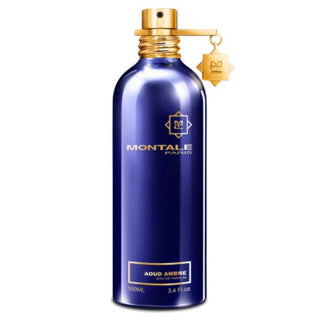 Montale Aoud Ambre Eau De Parfum, 3.4 oz elegant amber bottle. Available at fragrancedealz.com