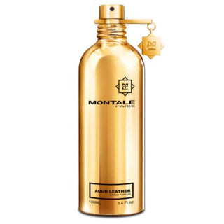 Montale Aoud Leather Eau De Parfum, 3.4 oz luxurious dark bottle. Available at fragrancedealz.com