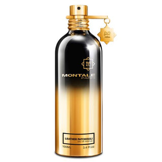 Montale Leather Patchouli Eau De Parfum, 3.4 oz bold, dark bottle. Available at fragrancedealz.com