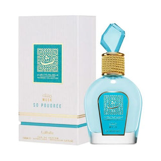 Experience the captivating scent of Lattafa Musk So Poudre Spray, complete with box, available now at fragrancedealz.com