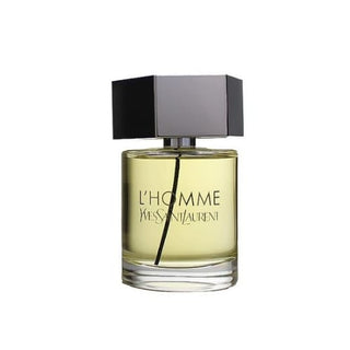 The sophisticated YSL L'homme Cologne bottle, exuding elegance with its sleek design and magnetic cap, available on Fragrancedealz.com.